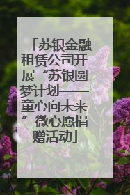 苏银金融租赁公司开展“苏银圆梦计划——童心向未来”微心愿捐赠活动