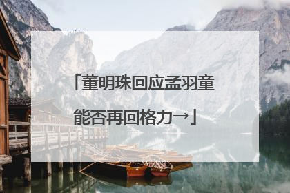 董明珠回应孟羽童能否再回格力→