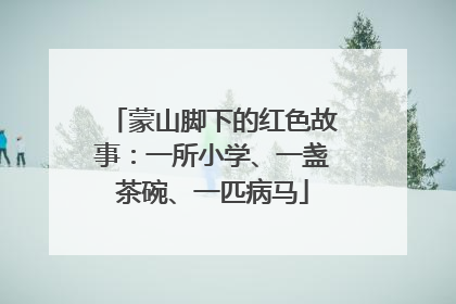 蒙山脚下的红色故事：一所小学、一盏茶碗、一匹病马