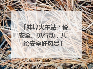 蚌埠火车站：说安全、见行动，共绘安全好风景