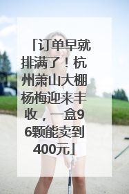 订单早就排满了！杭州萧山大棚杨梅迎来丰收，一盒96颗能卖到400元