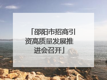 邵阳市招商引资高质量发展推进会召开