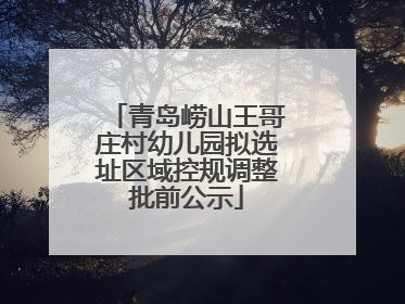 青岛崂山王哥庄村幼儿园拟选址区域控规调整批前公示