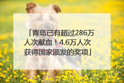 青岛已有超过286万人次献血！4.6万人次获得国家颁发的奖项