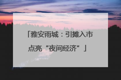 雅安雨城：引摊入市 点亮“夜间经济”