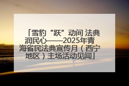 雪豹“跃”动间 法典润民心——2025年青海省民法典宣传月（西宁地区）主场活动见闻