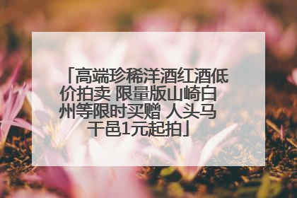 高端珍稀洋酒红酒低价拍卖 限量版山崎白州等限时买赠 人头马干邑1元起拍