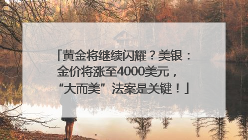 黄金将继续闪耀？美银：金价将涨至4000美元，“大而美”法案是关键！