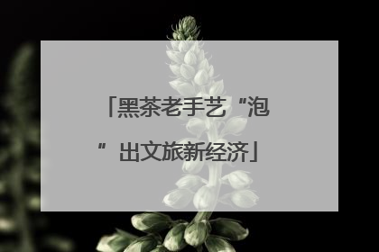 黑茶老手艺“泡”出文旅新经济