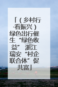 （乡村行·看振兴）绿色出行催生“绿色收益” 浙江瑞安“村企联合体”促共富