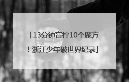 13分钟盲拧10个魔方！浙江少年破世界纪录