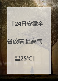 24日安徽全省放晴 最高气温25℃