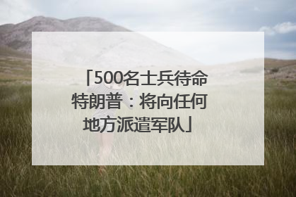 500名士兵待命 特朗普：将向任何地方派遣军队