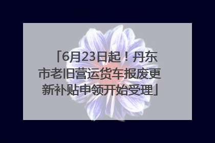 6月23日起！丹东市老旧营运货车报废更新补贴申领开始受理