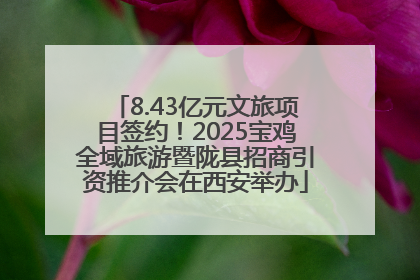 8.43亿元文旅项目签约！2025宝鸡全域旅游暨陇县招商引资推介会在西安举办